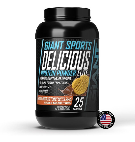 Giant Sports Delicious Elite Protein Powder 2 Lbs / 25 Serv. Sabor Chocolate Peanut Butter