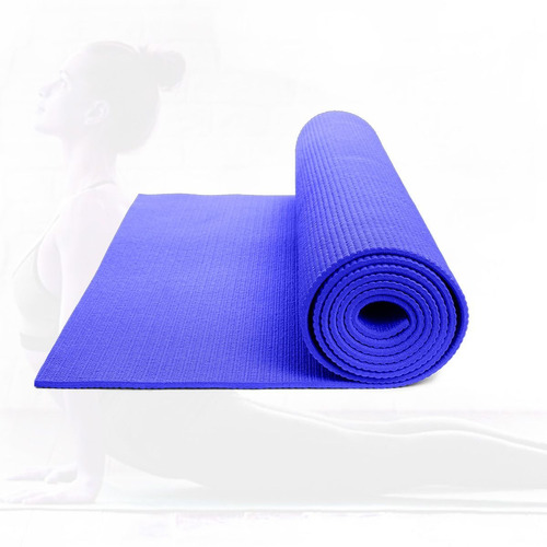 Esterilla ecológica para yoga y pilates, 1,66 m x 60 cm y 4,5 mm, Yogateria, color azul