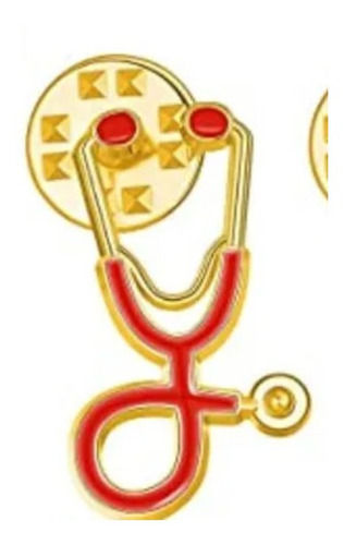 Broche Pin C/forma De Estetoscopio Esmaltado Medicina Doctor