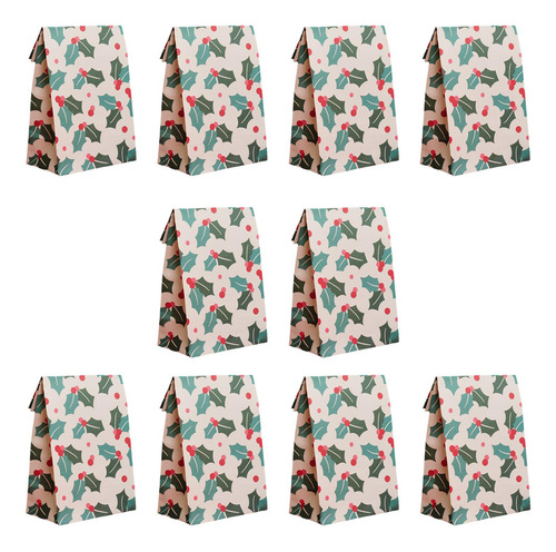 10 Bolsas Para Envolver Y Dulces, Bolsas De Verde Y