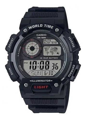 Reloj Casio Ae-1400wh-1av Crono-alarma 100m Sumergible