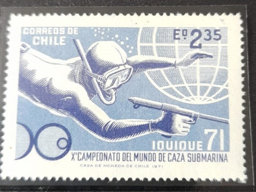 Sello Postal - Chile - Campeonato Mundial De Pesca