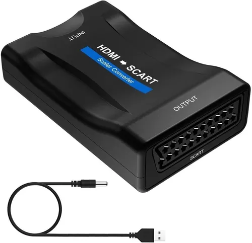 Convertidor de Euroconector a HDMI con Cables HDMI y Euroconector,  Convertidor Scart a HDMI Compatible con Interruptor de Salida Full HD 720P  / 1080P