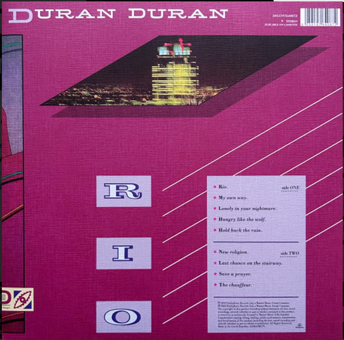 Duran Duran Rio Vinilo Nuevo Lp Importado 2024 Estándar