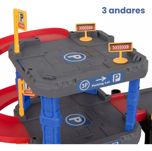 Pista Autopista Garage Racing The Parking 2 Niveles 3 Autos