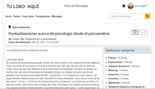 Plataforma Web De Discusión (foro Web/red Social) 