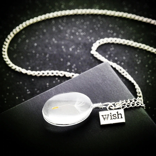 Collar Diente De León Semilla Vidrio Wish Deseo Hermoso