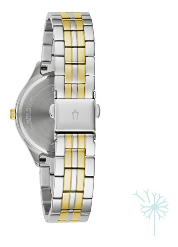 Imagen 2 de 7 de 98l273 Reloj Bulova Quartz Crystal Para Dama Plateado/dorado