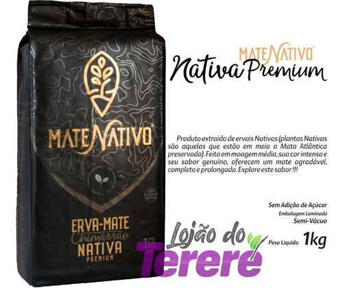 Erva De Chimarrão Mate Nativo Sabor Premium Orgânica 1kg