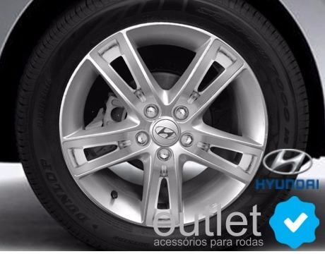 Imagem 5 de 5 de Kit C/ 5pçs - Aplique P/ Roda Hyundai I30 Cromada 09 12 Novo