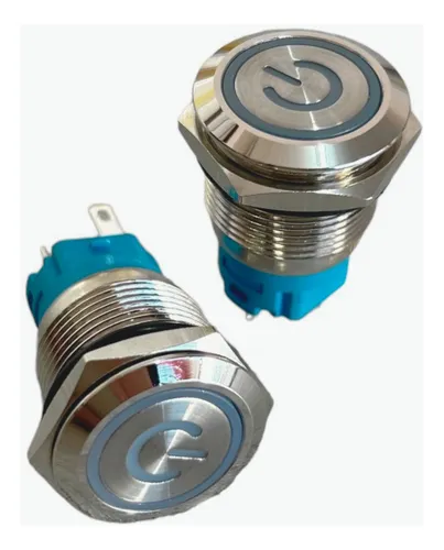 comprar 2 Botão Liga Desliga Led Power 12v 24v Inox 19mm Com Trava