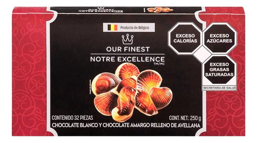 Finos Chocolates Belgas Frutos Del Mar Caja 32pz Excellence 