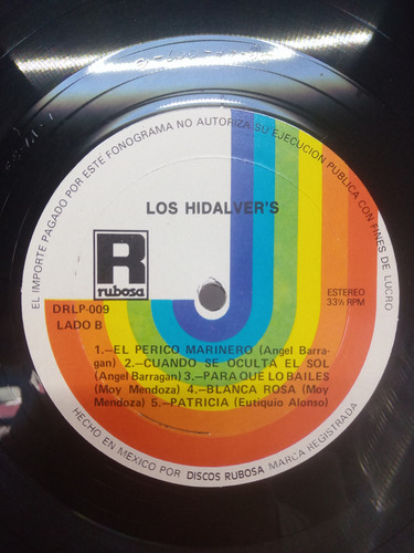Lp Los Hidalver's Lp Méxicano Cumbia Vinil Seminuev (Usado)