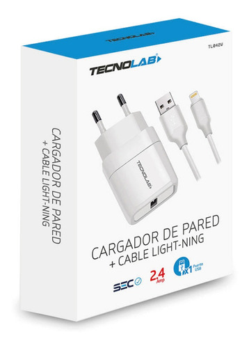 Cargador Tecnolab Usb 2.4a Con Cable Lightning
