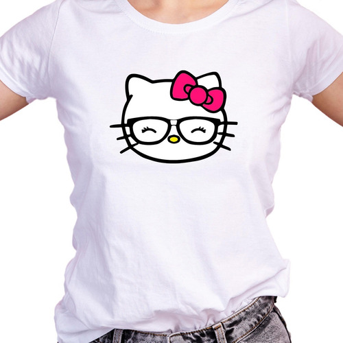 Franela Damas Personalizada Diseño Hello Kitty Moño 
