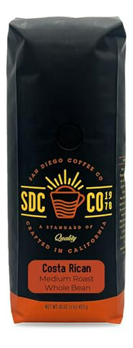 Café En Grano Tostado Costa Rica, San Diego, 16 Oz.