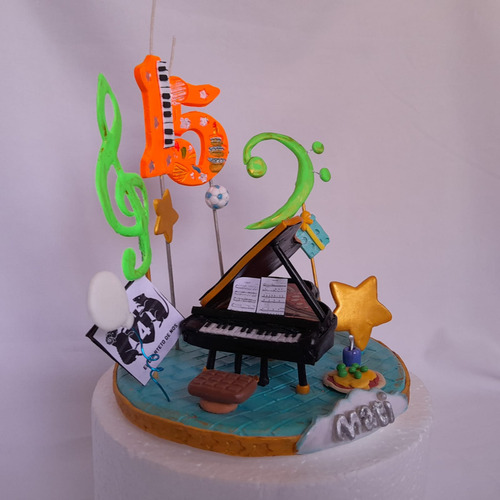 Adorno De Torta Con Número Vela Nombre Piano De Cola Y Más Piano De Cola