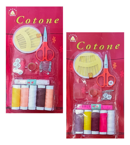 Set De Costura Hilos De Colores Agujas Tijerita Centímetro X 11 Piezas Arreglos - Otec