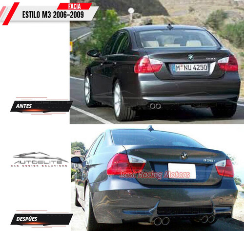 Imagen 6 de 9 de Facia Trasera Bmw Serie 3 E90 Tipo M3 320 330 335 2006-2009