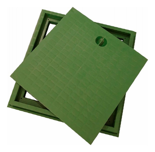Tampa Pp Verde Reforçada 40x40cm Com Aro
