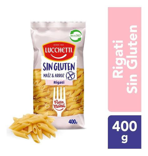 Pasta Rigati Sin Gluten Lucchetti 400g