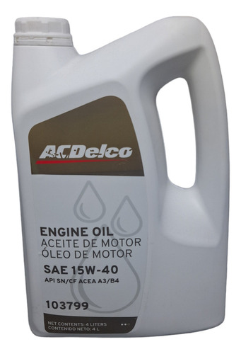 Aceite Acdelco Mineral 15w40 4 Litros