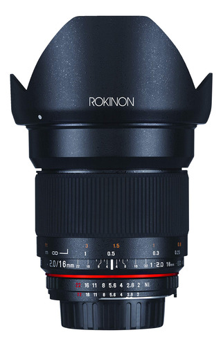 Rokinon 16maf-n Lentes Asferica, De Gran Angular 16 mm F/2.0