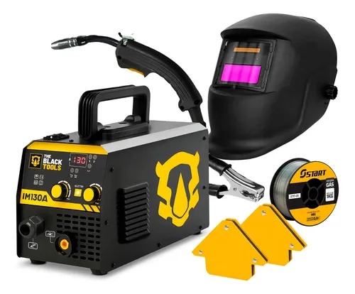 Máquina de Solda Inversora Mig 130a Sem Gás 220v Im130a Black Mig com Máscara e Esquadros 12kg The Black Tools — R$ 529,90 em Mercado Livre, 35% OFF