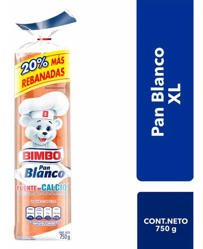 Pan De Molde Blanco Grande Ideal 750gr(2 Display)-super