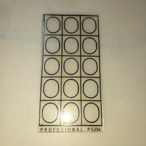 Placa De Vidrio Para Reaccion De Aglutinacion Con 15 Anillos