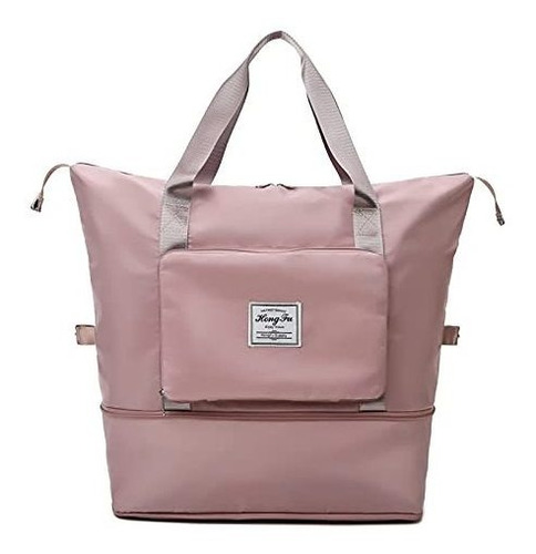 Bolso Plegable Para Viaje Con Gran Capacidad Rosa