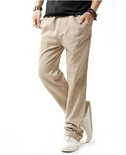 Hoerev Pantalones De Playa Casuales Para Hombre De Lino Pant