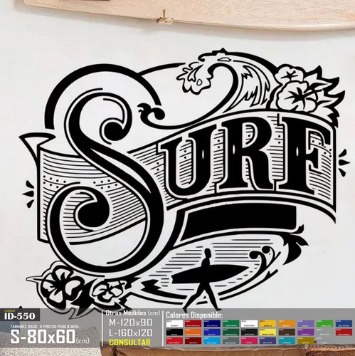 Vinilos Decorativos Surf Playa Arena Stickers De Pared