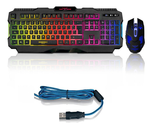 Kit Teclado + Mouse Led Usb Xforce Mic Gt8808+ Micronics