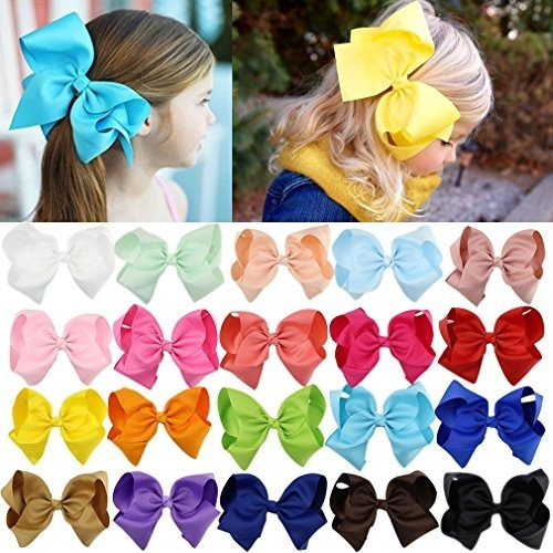 Multicolor Baby Girl Hair Bows Boutique Hair Grosgrain Ribbon Alligator Clip H4