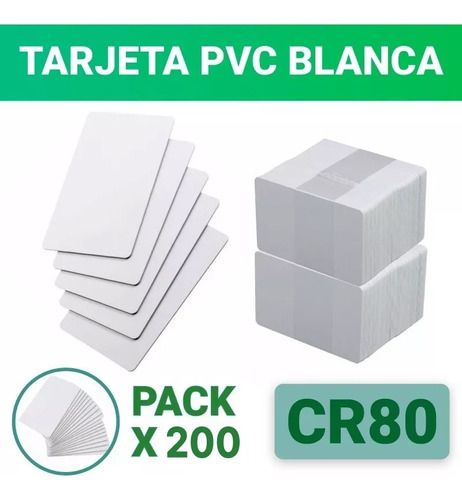 Tarjetas Credencial Pvc Evolis Badgy 200 X Pack 200 Unidades