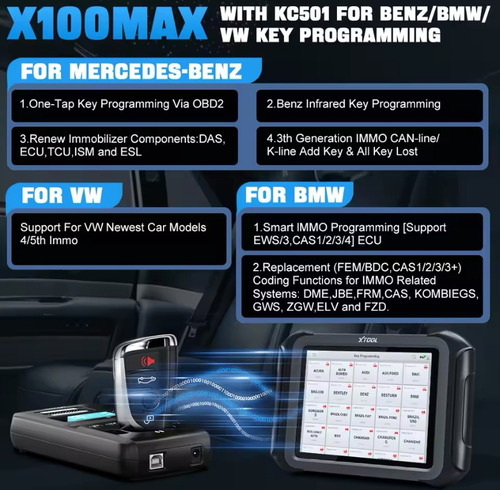 Scanner X100 Max Xtool Programador Codificador De Chaves