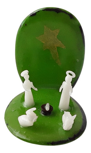 Pesebre Miniatura Tallado A Mano Sobre Tagua 3 Cms Alto 