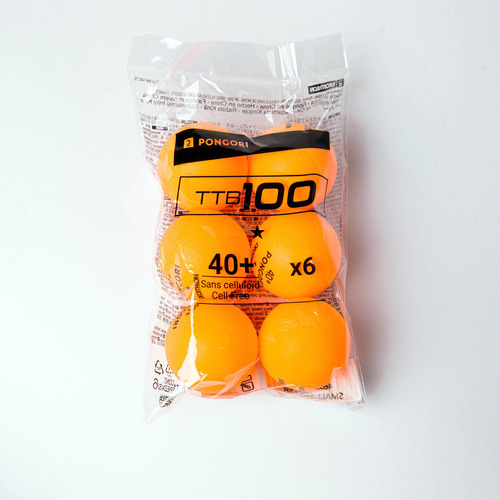 Pelotas De Ping Pong De 40+ Ttb 100 (6) Pongori Color Naranja