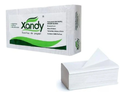 Papel Toalha Interfolhas Luxo Xandy C/1000 - Kit C/10.000 Fl