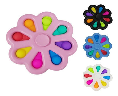 Spinner Pop It 2 En 1 8 Puntas Burbujas Importado Antiestres