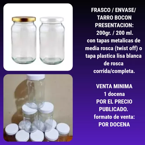 Frasco de Vidrio Hermético 150ml Tapa Plateada - Veana Online