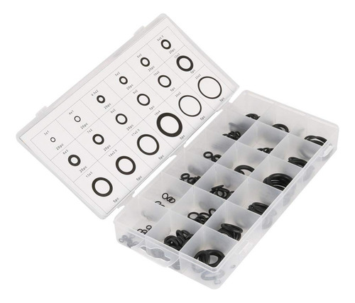 Kit Juego Caja De Orings Sellos Negros 17 Tamaños 222 Piezas