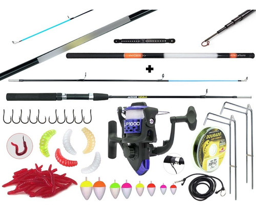 Kit Pesca Mercado Livre Com 2 Varas + Molinete + Acessórios