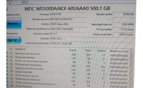 Disco Duro Interno 500 Gb Pc Cpu Wd Azul 6 Gbps 3.5 7200rpm