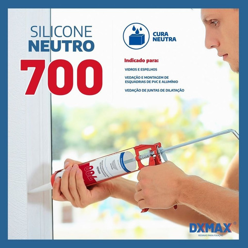 Imagem 4 de 6 de Silicone Neutro Dx700 - 280ml/420g - 24uni