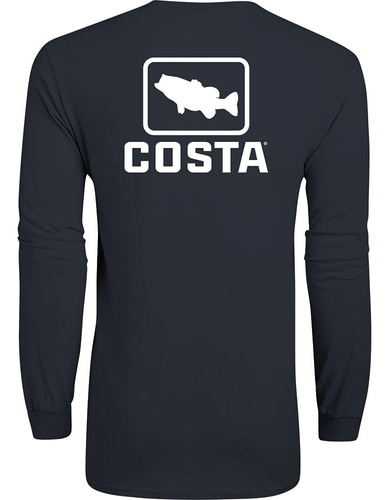 Costa Del Mar Mens Emblem Bass Cuello Redondo De Manga Larga