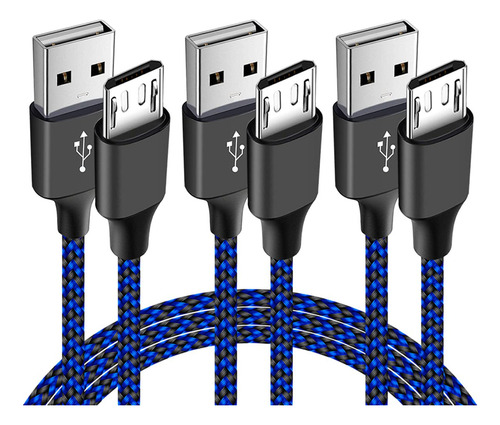 Paquete De 3 Cables De Carga Para Controlador Ps4 De 6 Pies