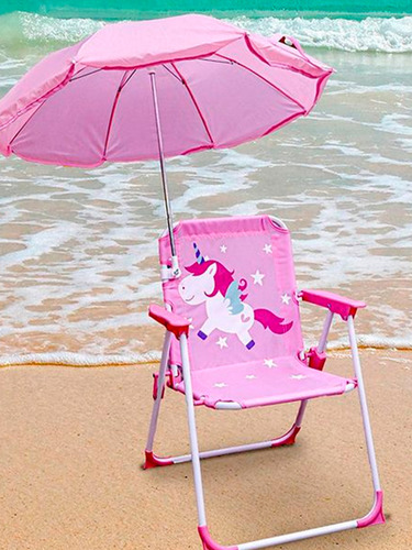 1 Sillita Plegable Infantil Con Sombrilla Diseño Animalitos