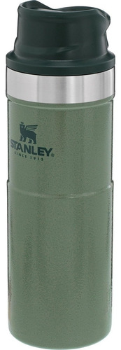 Vaso térmico Stanley Classic Trigger-Action Travel liso color hammertone green 473mL